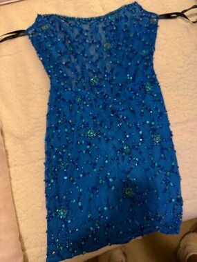 Amarra Blue Beaded Dress